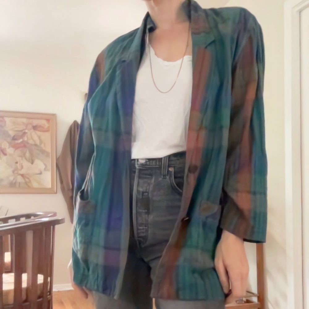 vintage 90's plaid blazer